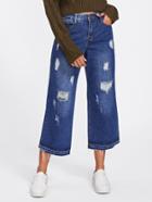 Romwe Destructed Wide Jeans