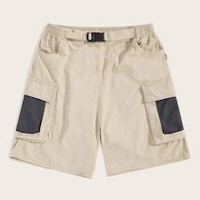 Romwe Guys Pocket Panel Cargo Shorts