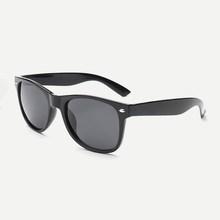 Romwe Guys Basic Metal Detail Sunglasses