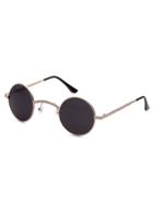 Romwe Silver Frame Black Round Lens Sunglasses