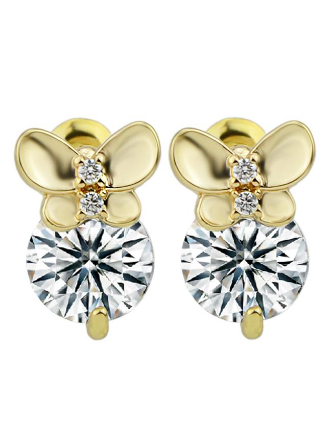 Romwe New Coming Gold Plated Imitation Round Crystal Women Stone Earrings