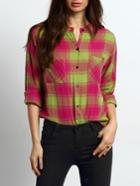 Romwe Plaid Blouse With Pockets