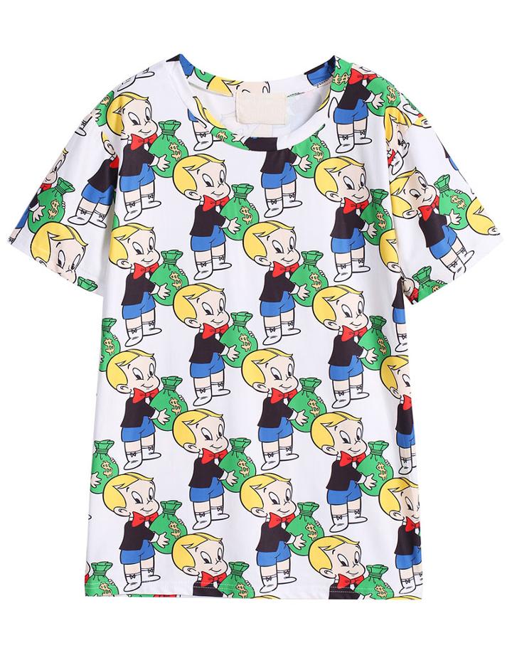 Romwe Child Purse Print T-shirt