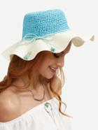 Romwe Vacation Bow Collapsible Large Brimmed Straw Hat