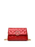 Romwe Ring Button Quilted Pu Crossbody Chain Bag