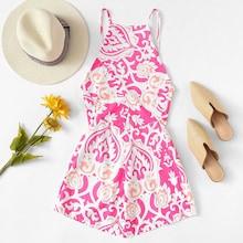 Romwe Cross Front Florals Romper