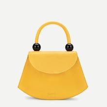 Romwe Ball Detail Plain Satchel Bag