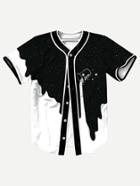 Romwe Men Galaxy Print High Low Blouse