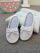 Romwe Striped Bow Detail Slippers