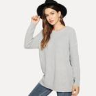 Romwe Open Shoulder Solid Jumper