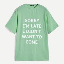 Romwe Guys Slogan Print T-shirt
