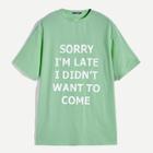 Romwe Guys Slogan Print T-shirt