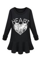 Romwe Heart Print Slim Dress