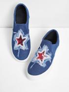 Romwe Star Pattern Round Toe Sneakers