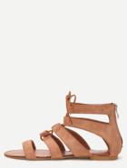 Romwe Peep Toe Caged Cut Out Gladiator Sandals