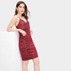 Romwe Leopard Print Split Skinny Dress