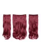 Romwe Burgundy Clip In Soft Wave Hair Extension 3pcs