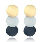 Romwe Color Block Disc Design Drop Earrings