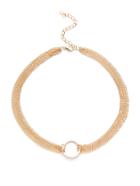 Romwe Gold Plated Round Charm Layered Link Necklace
