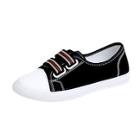 Romwe Striped Detail Canvas Shoes