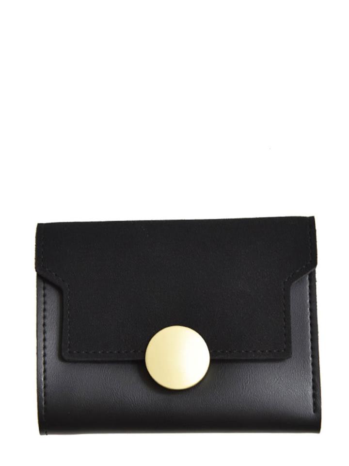 Romwe Round Button Flap Pu Clutch