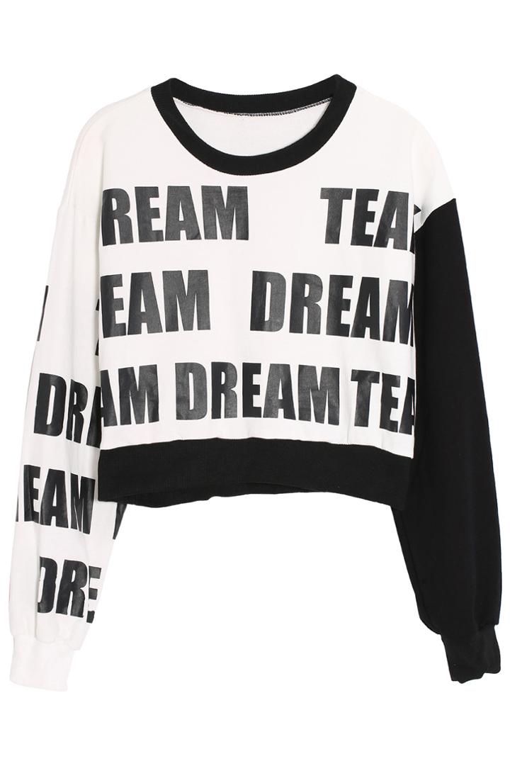 Romwe Dream Teak Color Block Sweatshirt