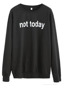 Romwe Slogan Print Casual Sweatshirt