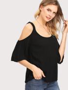 Romwe Cutout Back Cold Shoulder Top