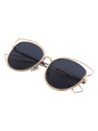 Romwe Golden Cutout Frame Cat Eye Sunglasses