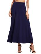 Romwe Royal Blue High Waist Long Skirt