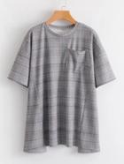 Romwe Glen Plaid Boyfriend Tee