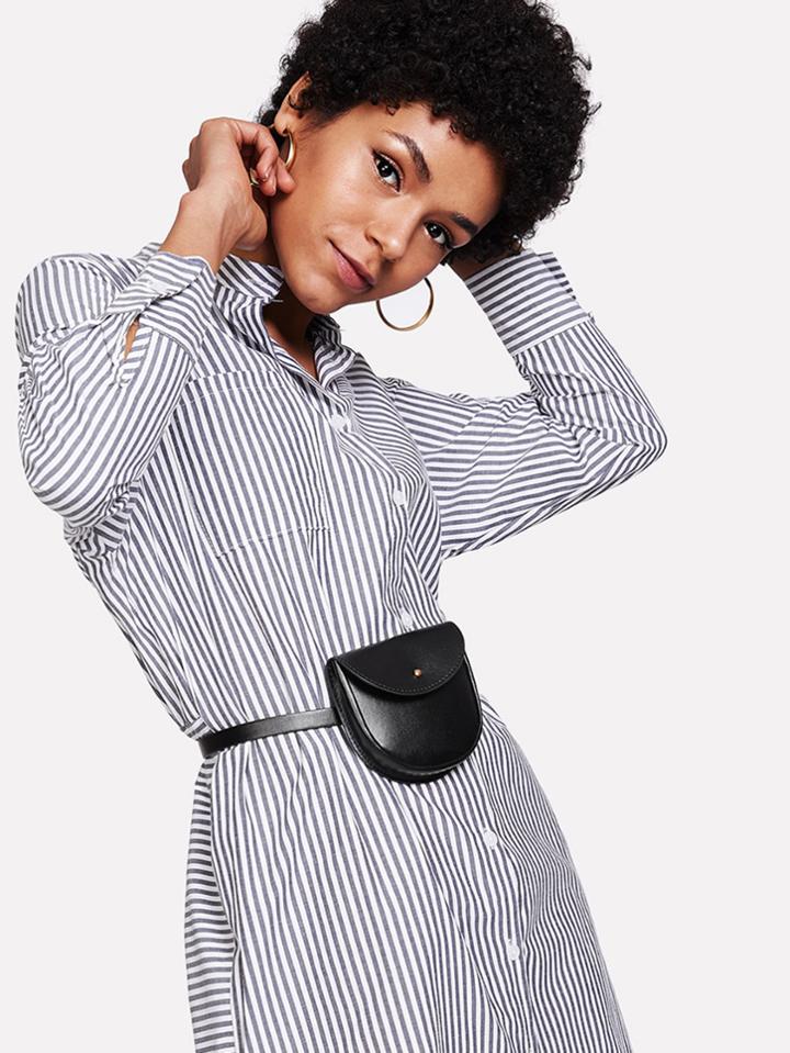 Romwe Skinny Belt With Bag