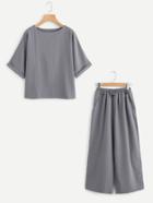 Romwe Pinstripe Top And Pants