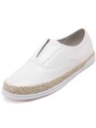 Romwe White Weave Trims Casual Flats