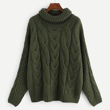 Romwe Plus Mixed Knit Drop Shoulder Jumper