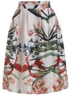 Romwe Flower Print Apricot Skirt