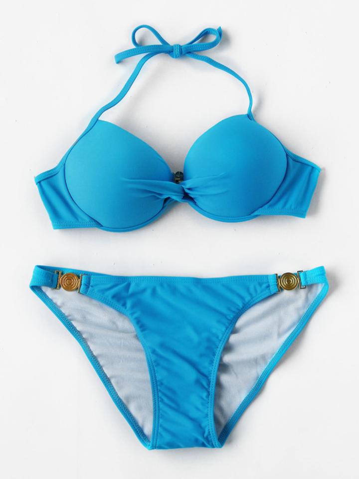 Romwe Fuller Bust Halter Bikini Set