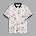 Romwe Guys Animal & Trees Polo Shirt