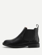 Romwe Faux Leather Flat Boots