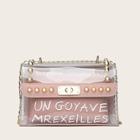 Romwe Letter Print Clear Bag With Inner Pouch