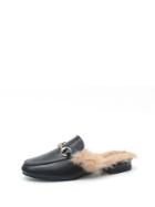 Romwe Faux Fur Lined Pu Slipper