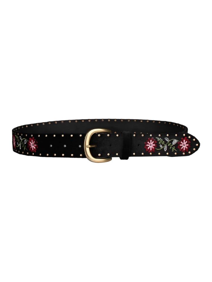 Romwe Studded Embroidery Belt