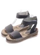 Romwe Grey Strappy Flat Sandals