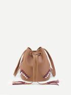 Romwe Braided Detail Pu Bucket Bag With Tassel