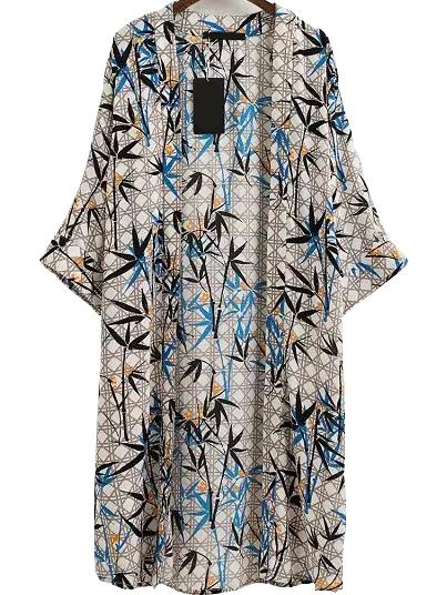 Romwe Bat Sleeve Bamboo Print Top