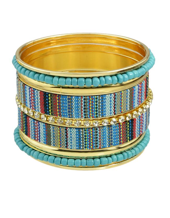 Romwe Blue Braided Rope Bracelets