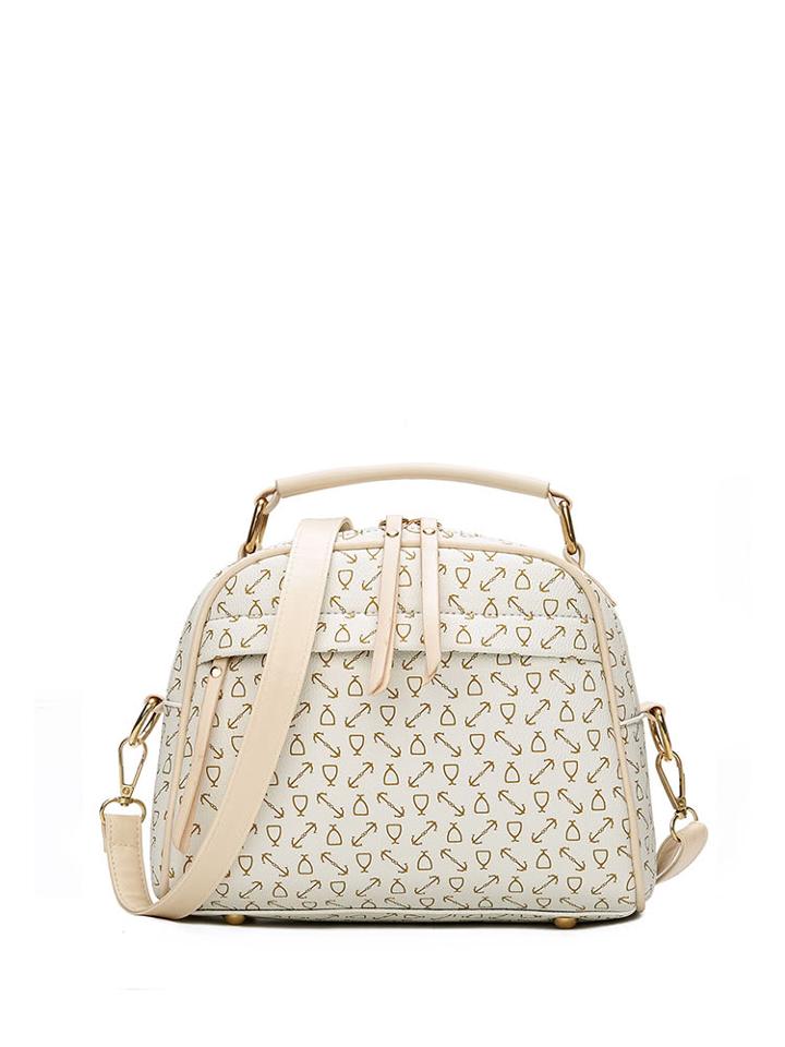 Romwe Fish Bone Satchel Bag