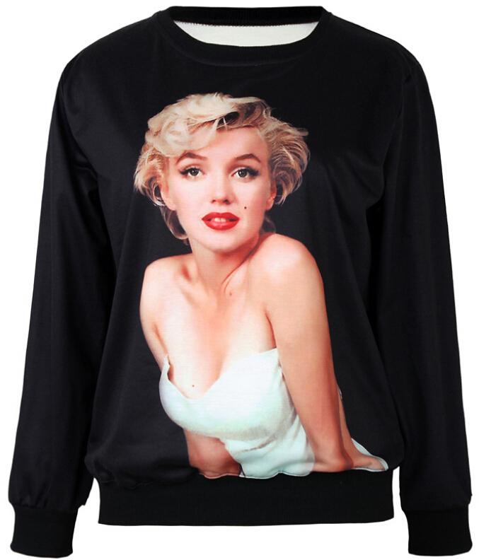 Romwe Marilyn Monroe Print Sweatshirt