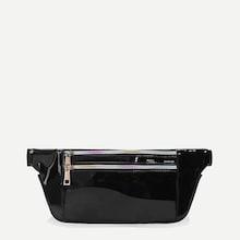 Romwe Double Zipper Detail Bum Bag