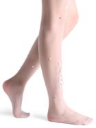 Romwe White Handmade Beaded Lace Sheer Pantyhose Stockings
